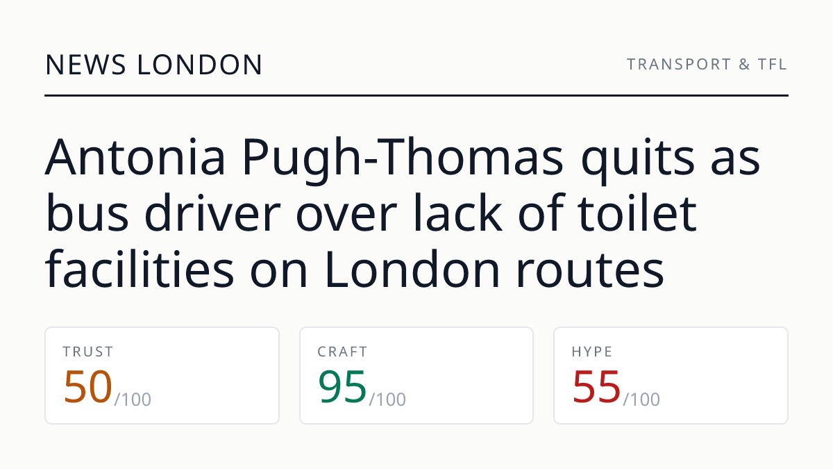 Antonia Pugh-Thomas quits as bus driver over lack of toilet facilities on London routes