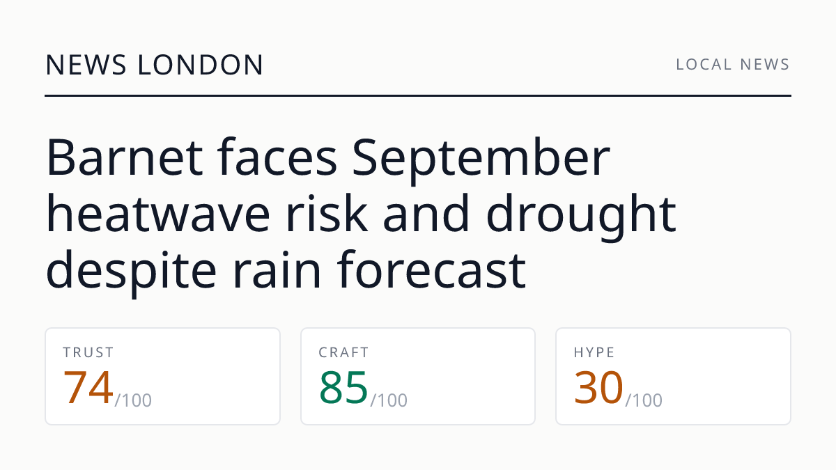 Barnet faces September heatwave risk and drought despite rain forecast