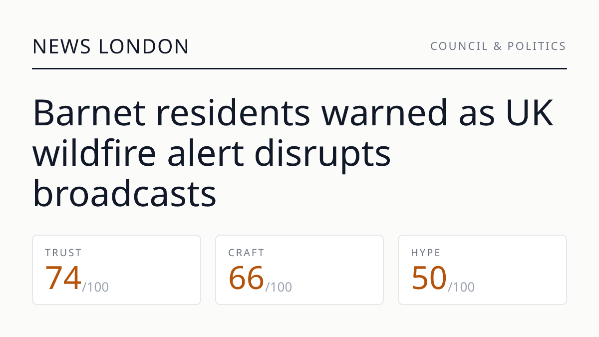 Barnet residents warned as UK wildfire alert disrupts broadcasts