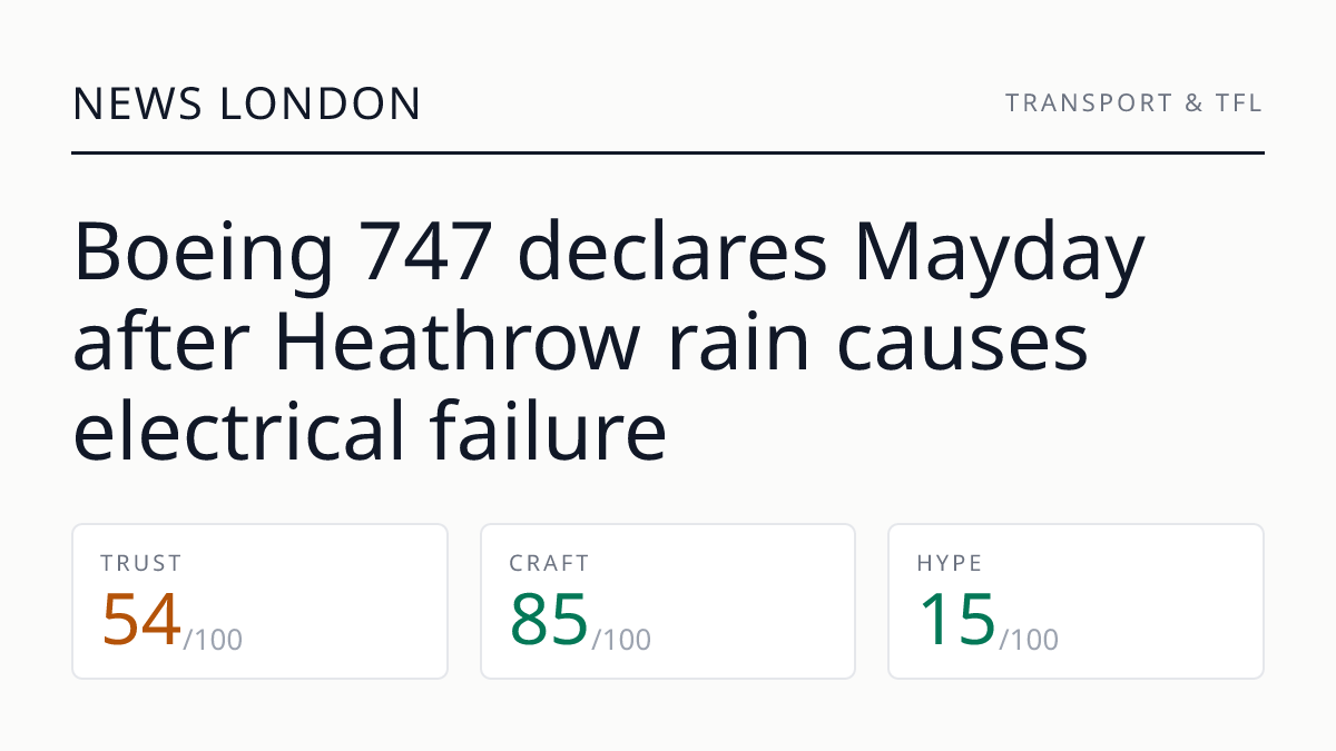 Boeing 747 declares Mayday after Heathrow rain causes electrical failure