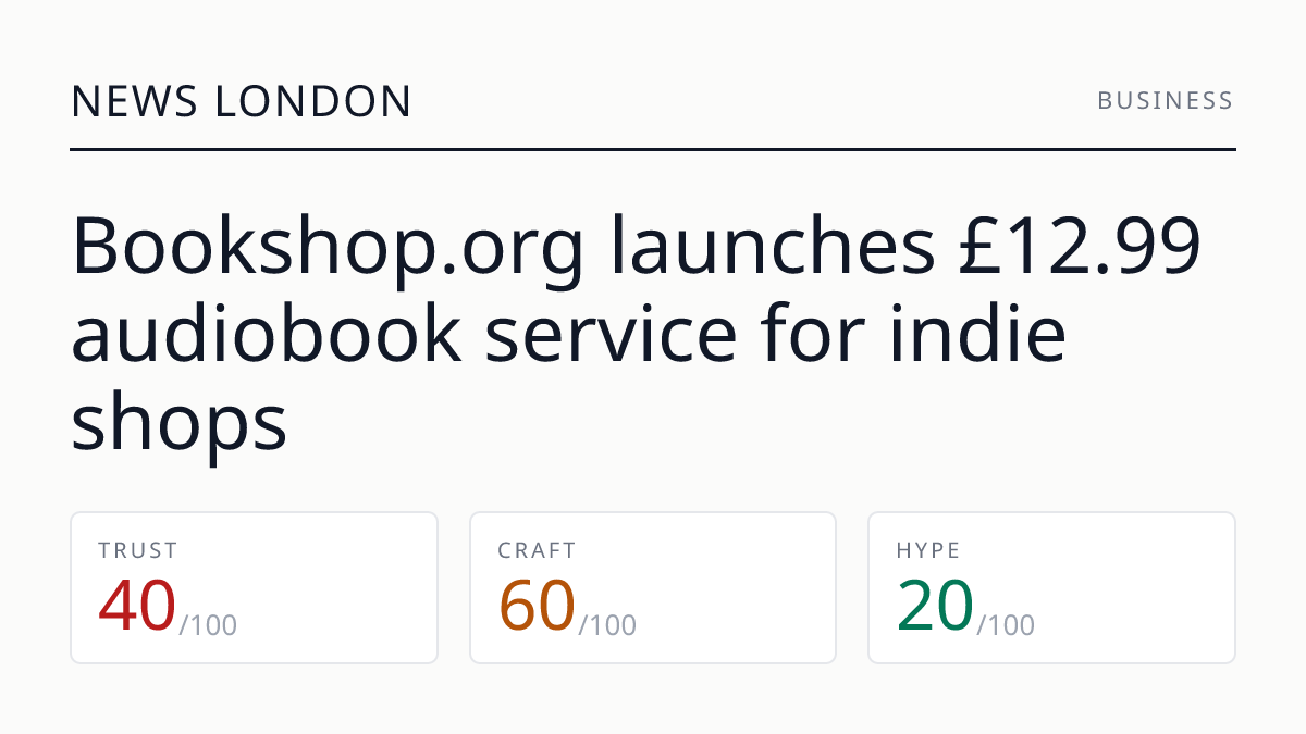 Bookshop.org launches £12.99 audiobook service for indie shops