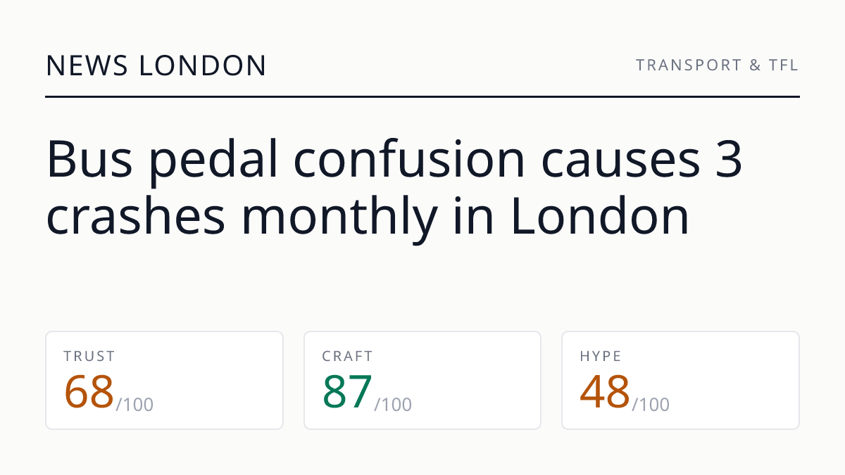 Bus pedal confusion causes 3 crashes monthly in London
