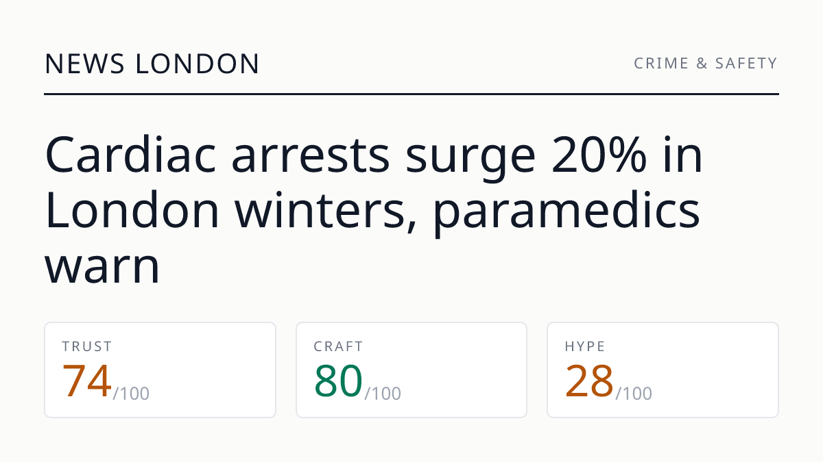 Cardiac arrests surge 20% in London winters, paramedics warn