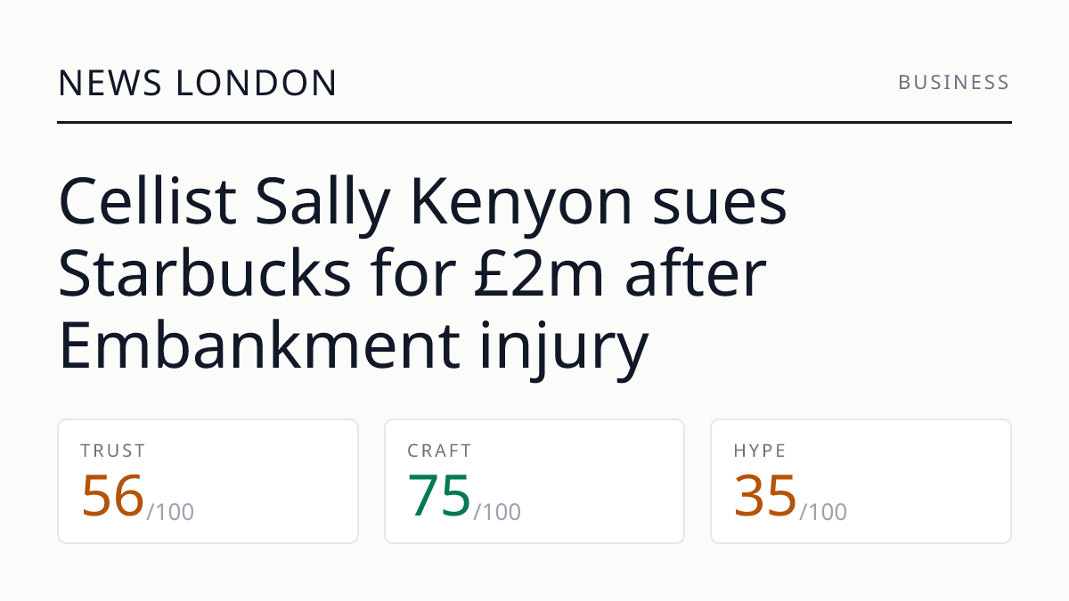 Cellist Sally Kenyon sues Starbucks for £2m after Embankment injury