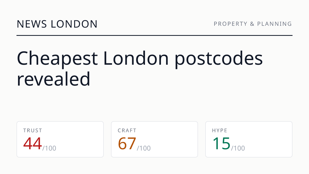 Cheapest London postcodes revealed