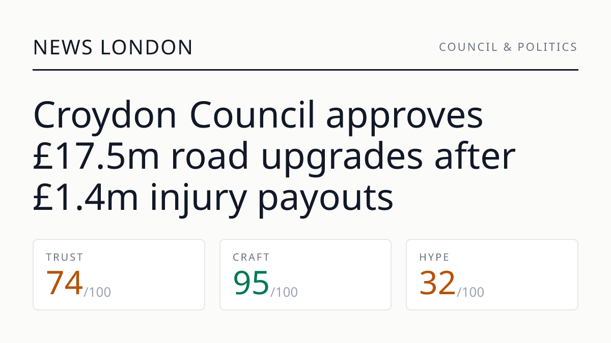 Croydon Council approves £17.5m road upgrades after £1.4m injury payouts