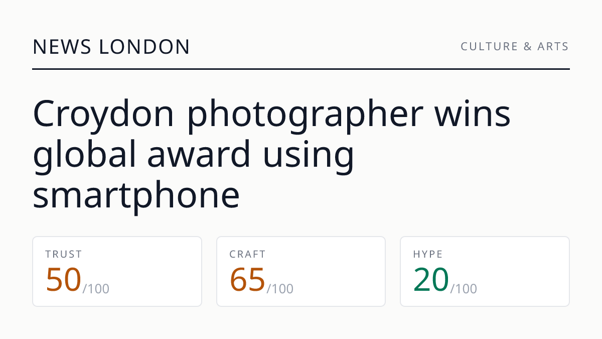 Croydon photographer wins global award using smartphone