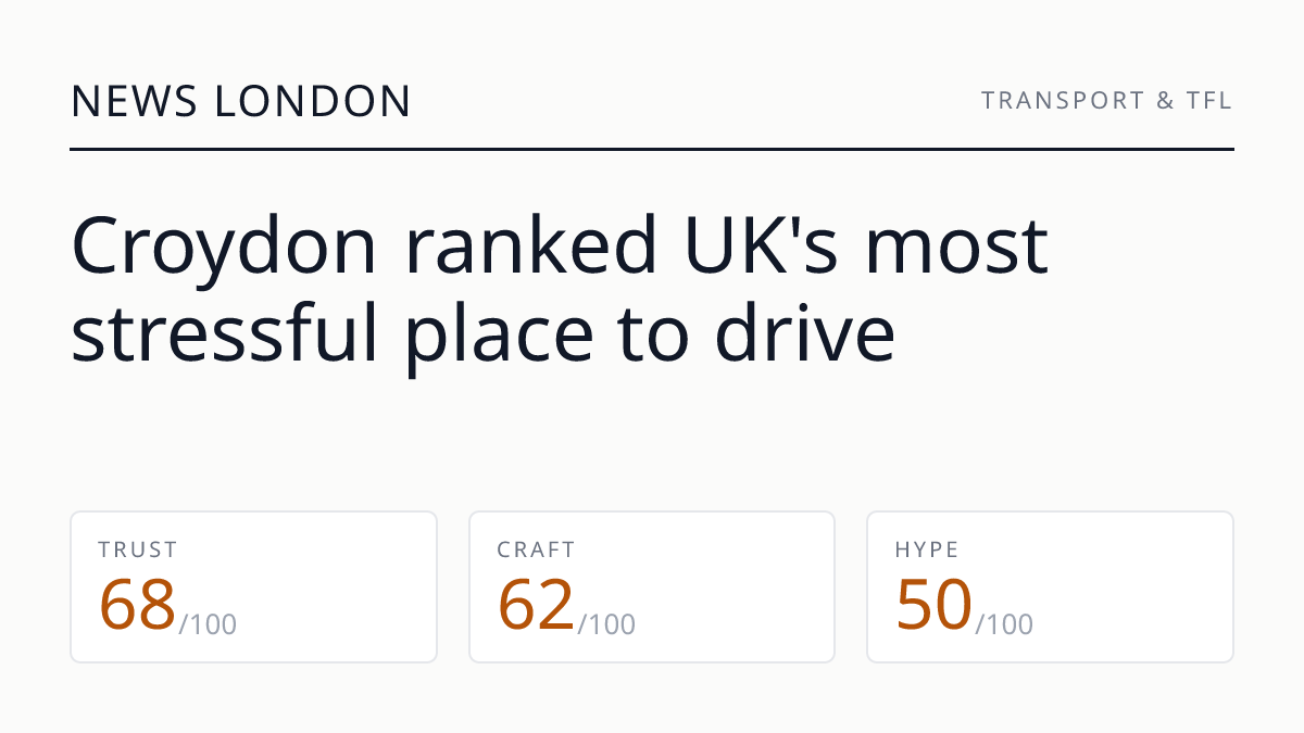 Croydon ranked UK's most stressful place to drive