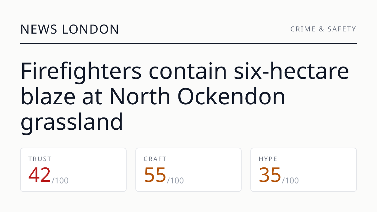 Firefighters contain six-hectare blaze at North Ockendon grassland