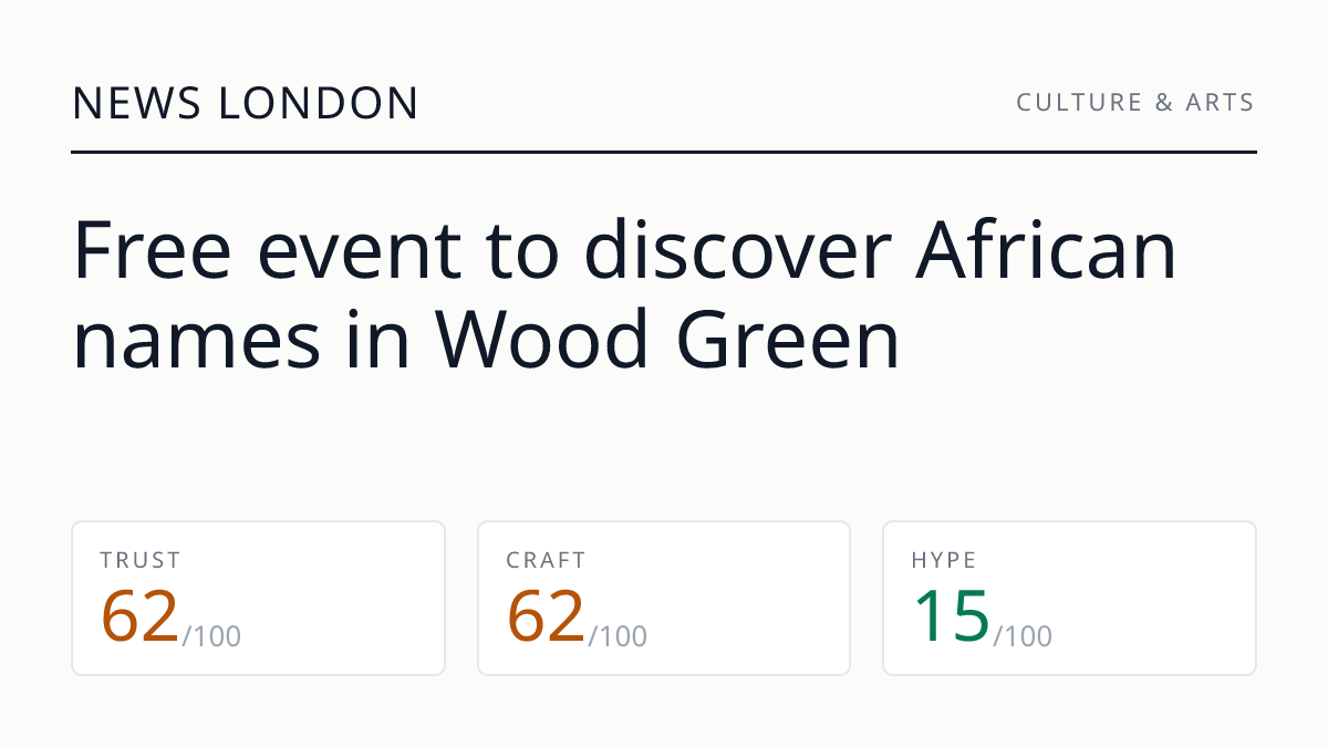 Free event to discover African names in Wood Green