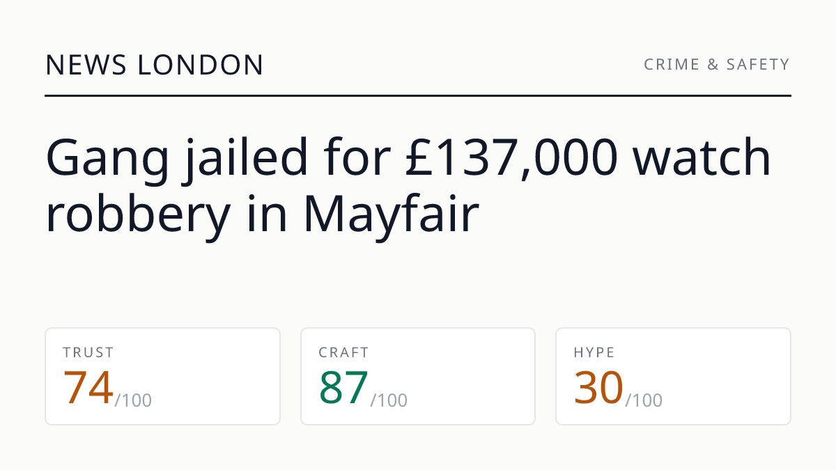 Gang jailed for £137,000 watch robbery in Mayfair