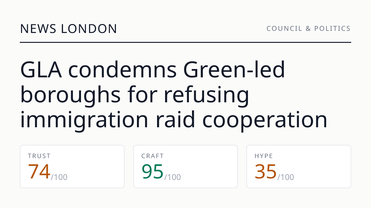 GLA condemns Green‑led boroughs for refusing immigration raid cooperation
