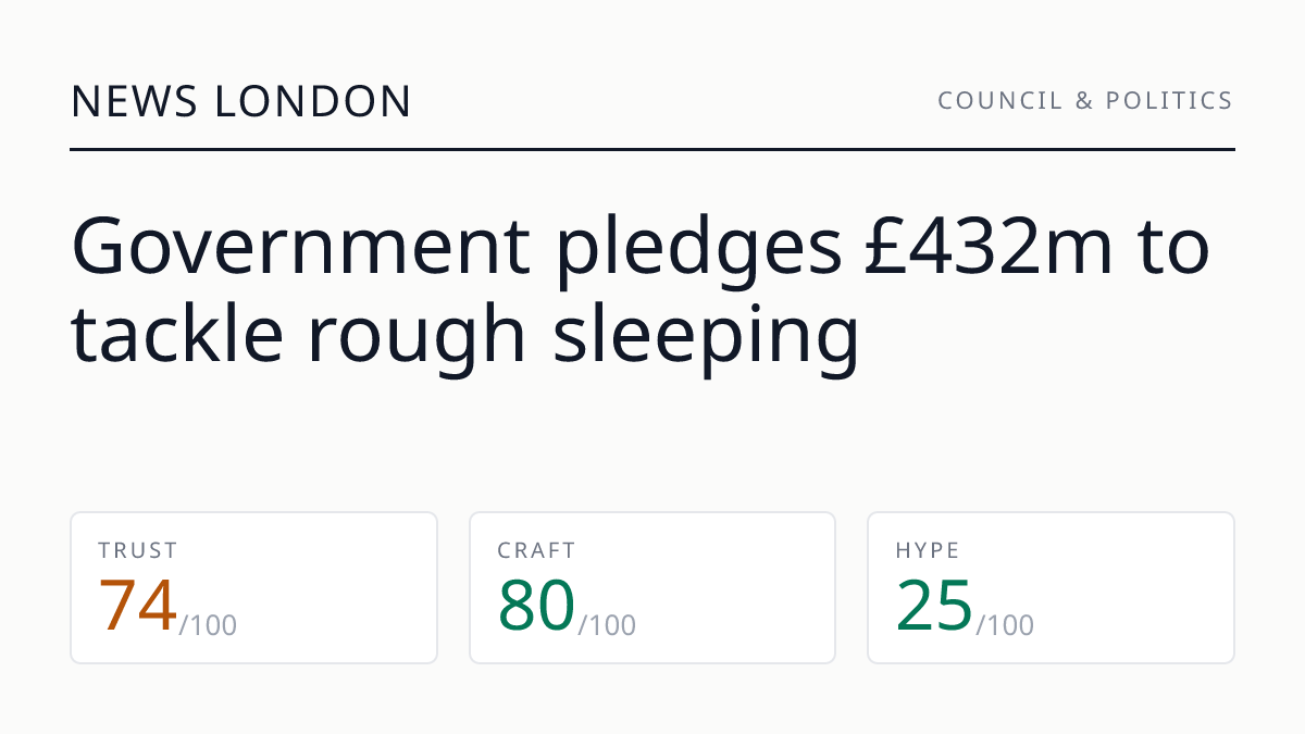 Government pledges £432m to tackle rough sleeping