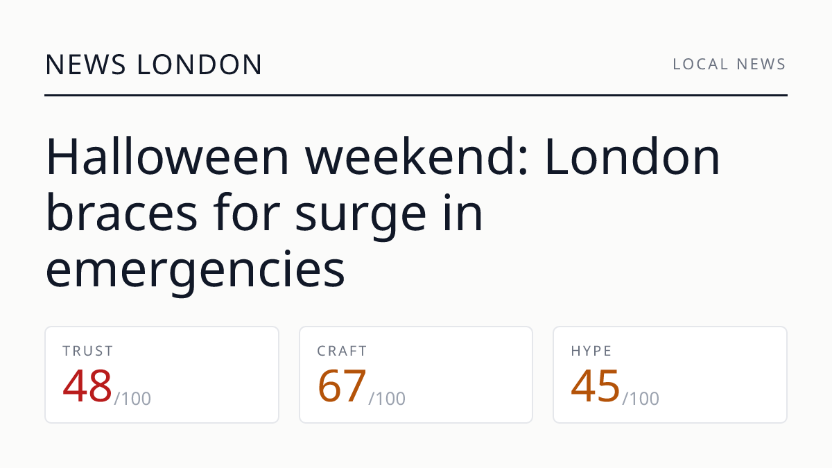 Halloween weekend: London braces for surge in emergencies