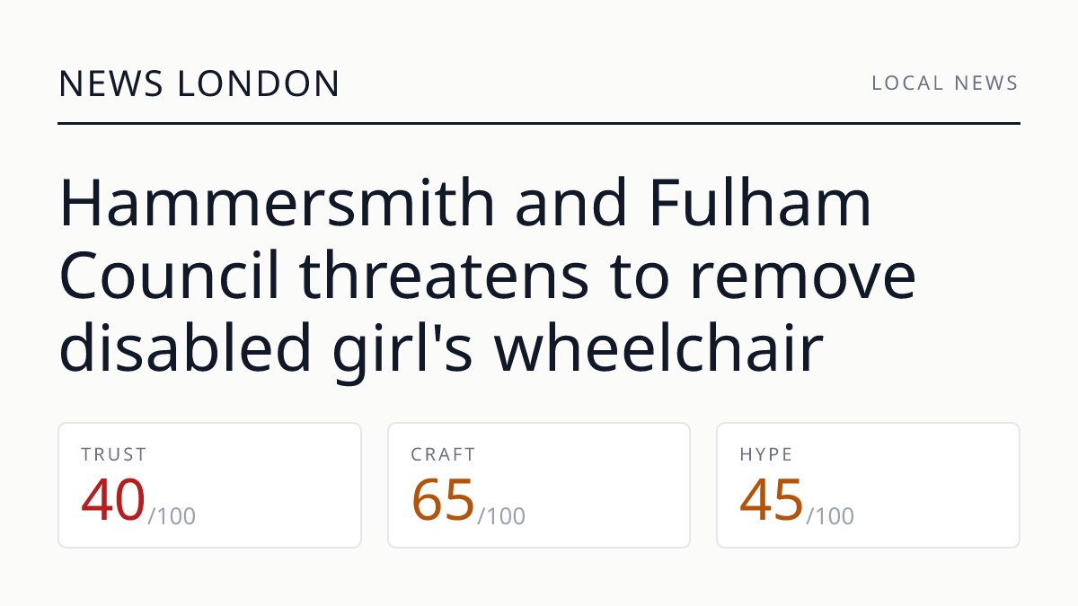 Hammersmith and Fulham Council threatens to remove disabled girl's wheelchair