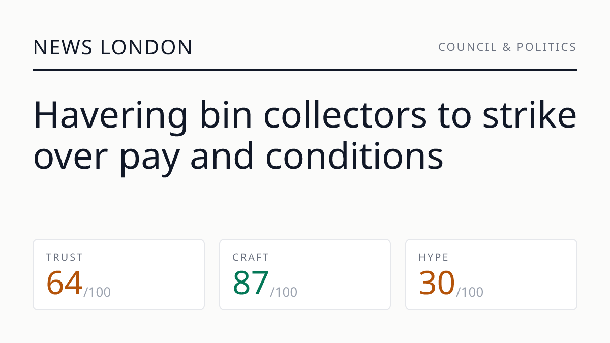 Havering bin collectors to strike over pay and conditions
