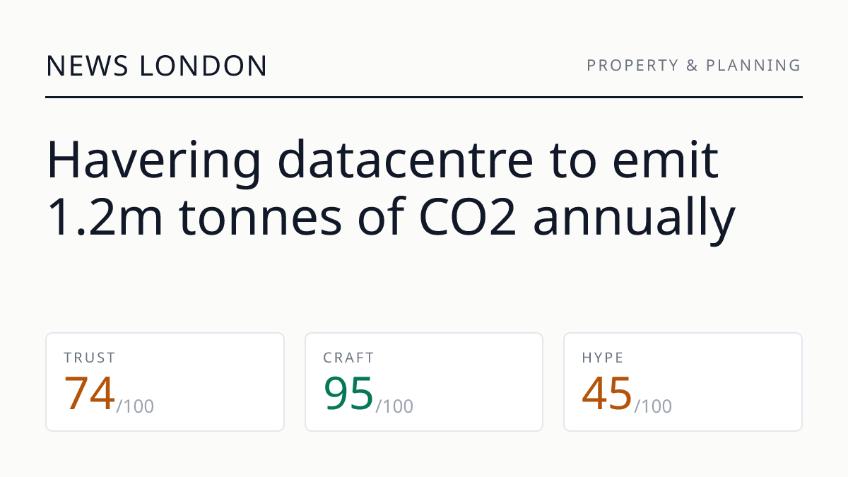 Havering datacentre to emit 1.2m tonnes of CO2 annually