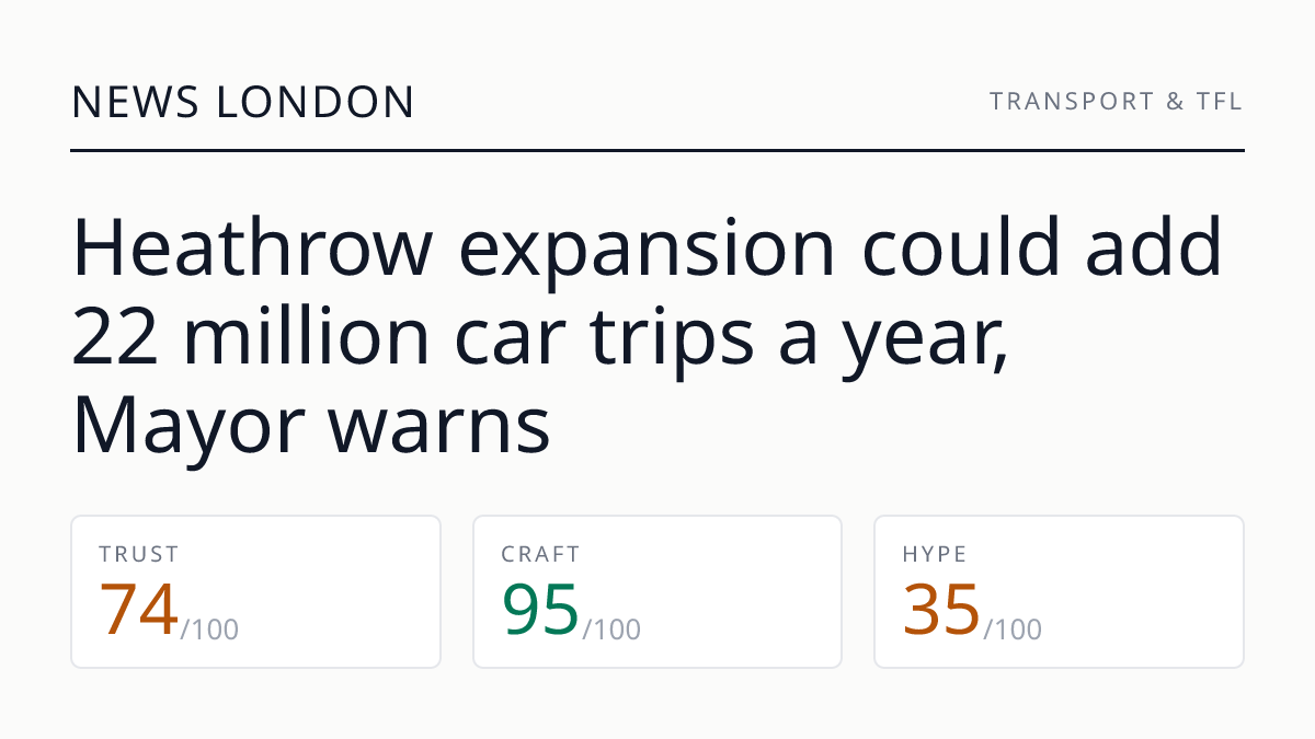 Heathrow expansion could add 22 million car trips a year, Mayor warns