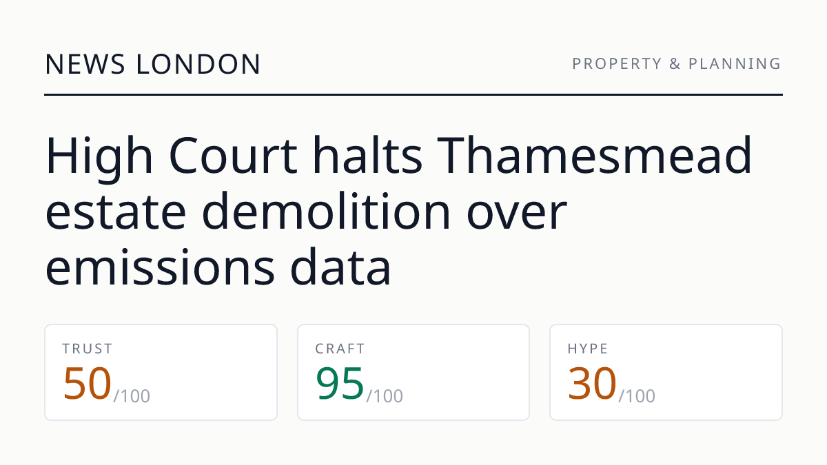 High Court halts Thamesmead estate demolition over emissions data