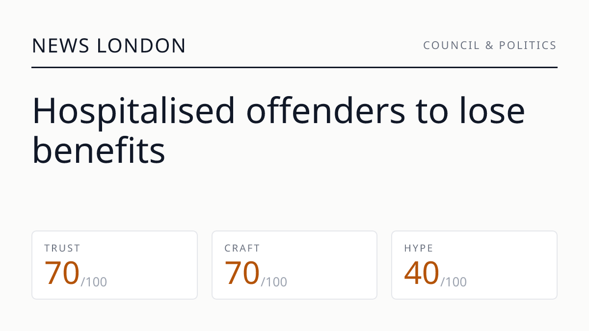 Hospitalised offenders to lose benefits