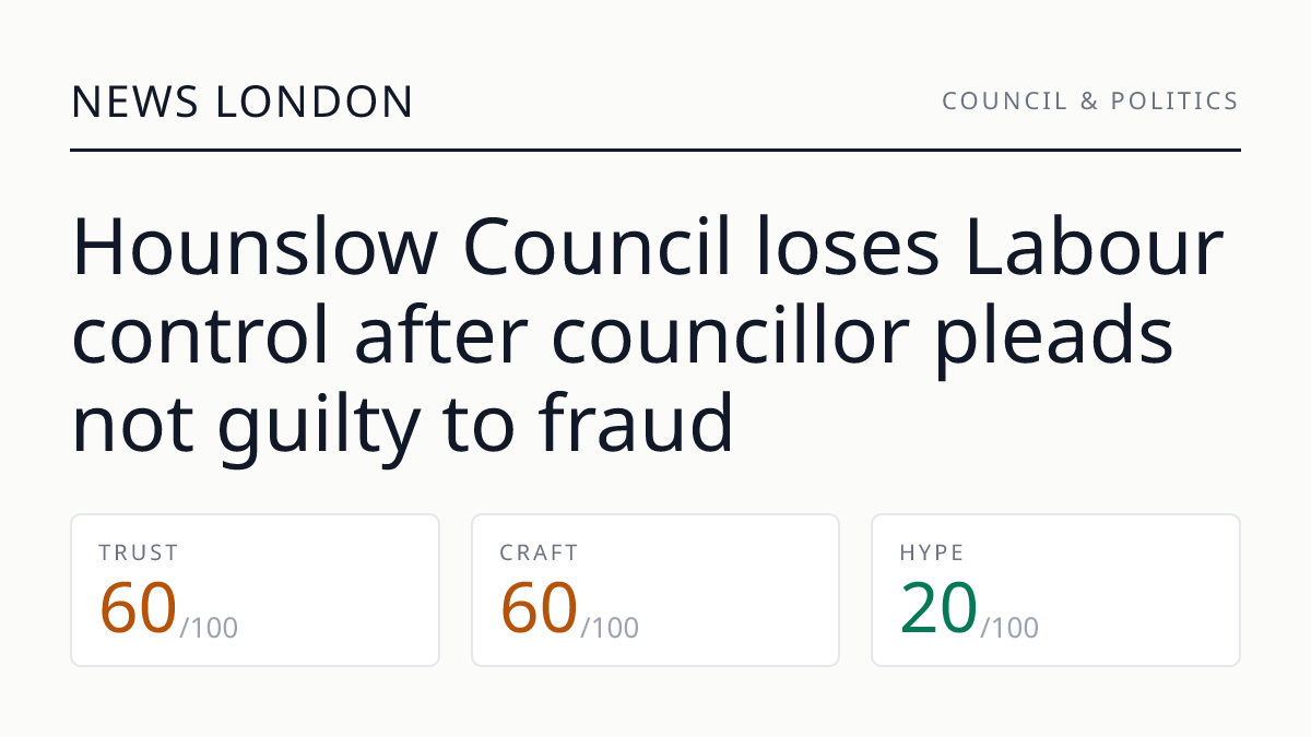 Hounslow Council loses Labour control after councillor pleads not guilty to fraud