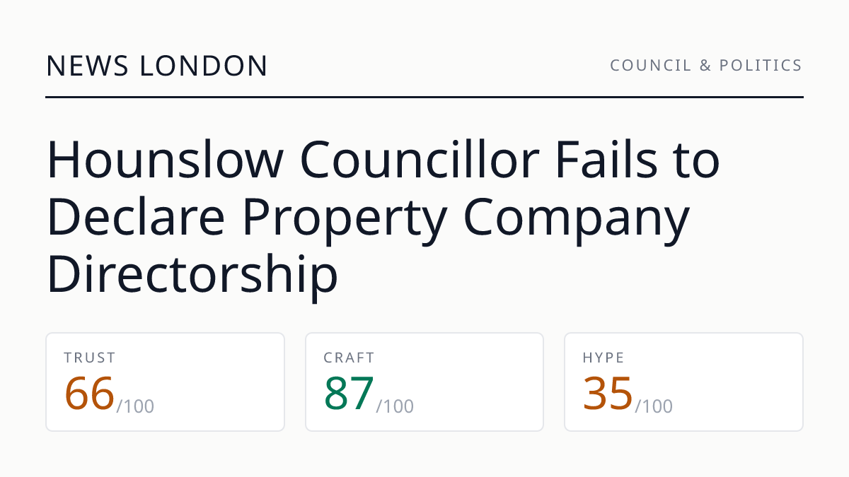 Hounslow Councillor Fails to Declare Property Company Directorship