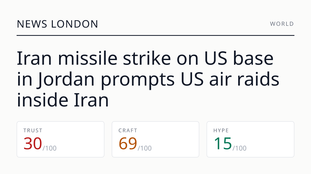 Iran missile strike on US base in Jordan prompts US air raids inside Iran