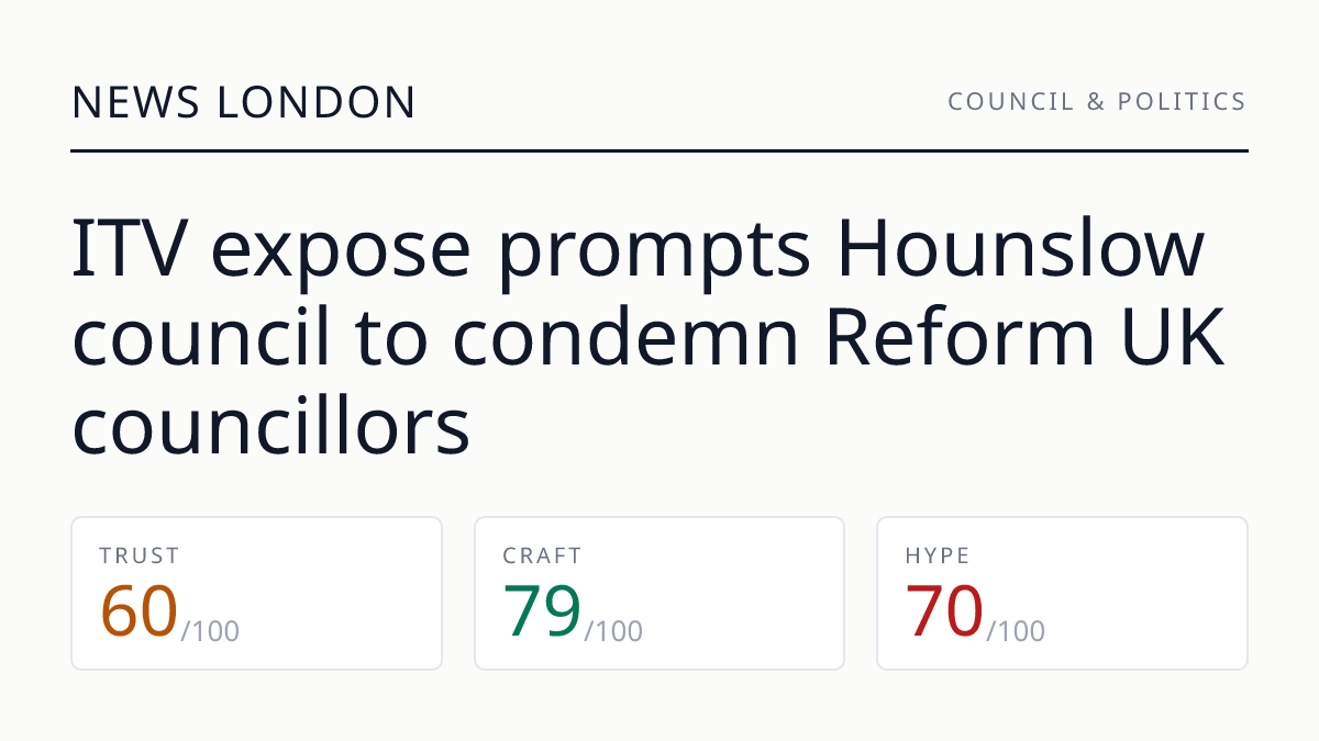 ITV expose prompts Hounslow council to condemn Reform UK councillors