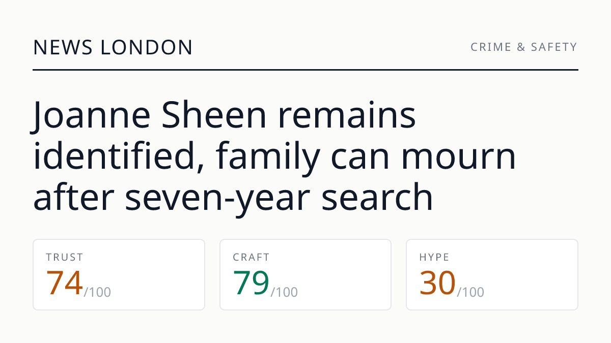 Joanne Sheen remains identified, family can mourn after seven‑year search