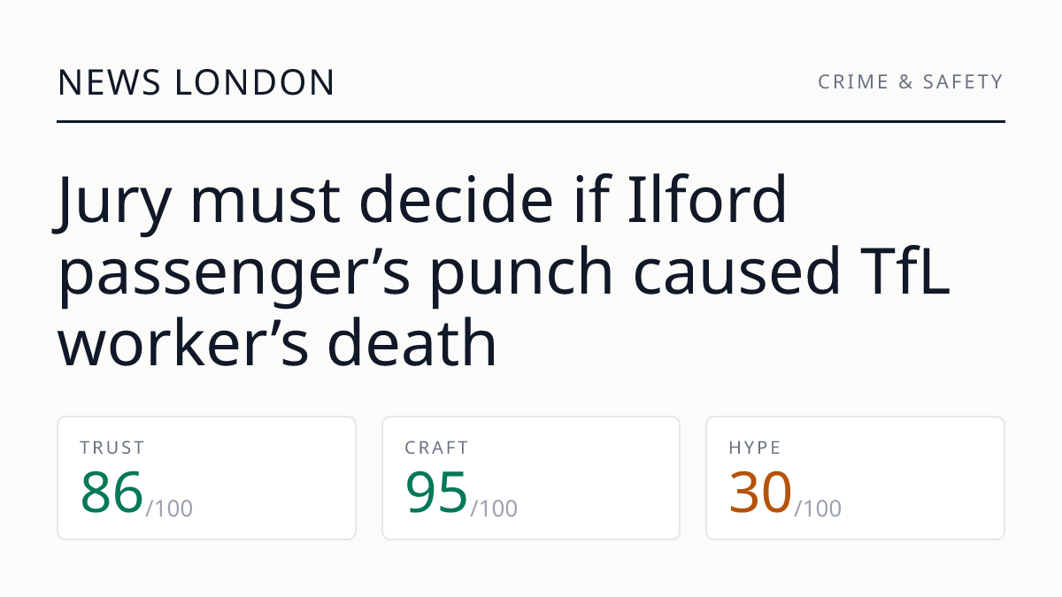 Jury must decide if Ilford passenger’s punch caused TfL worker’s death