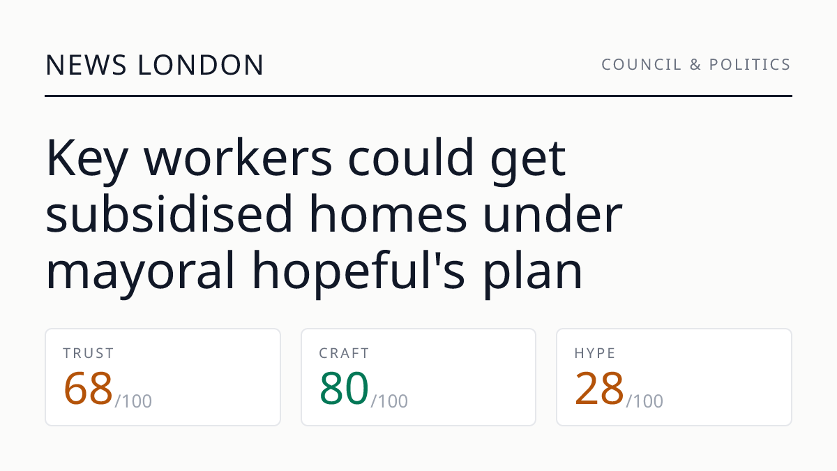 Key workers could get subsidised homes under mayoral hopeful's plan