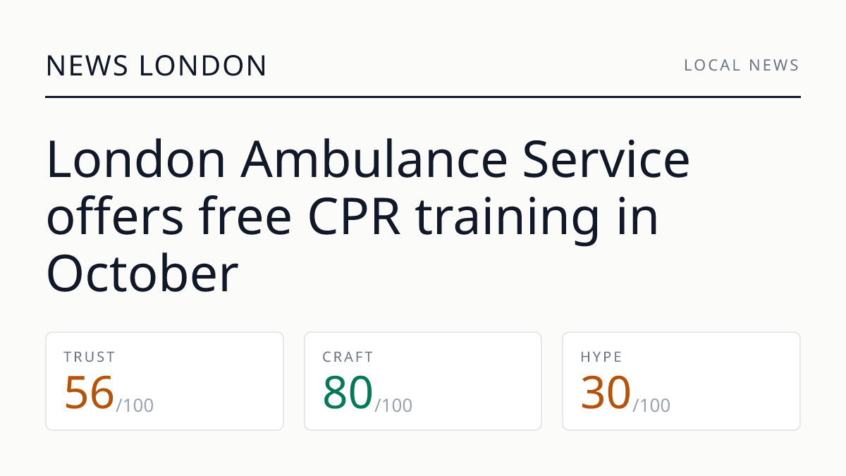 London Ambulance Service offers free CPR training in October