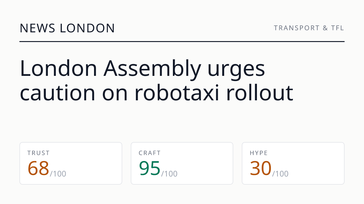 London Assembly urges caution on robotaxi rollout