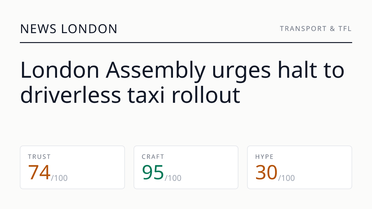 London Assembly urges halt to driverless taxi rollout