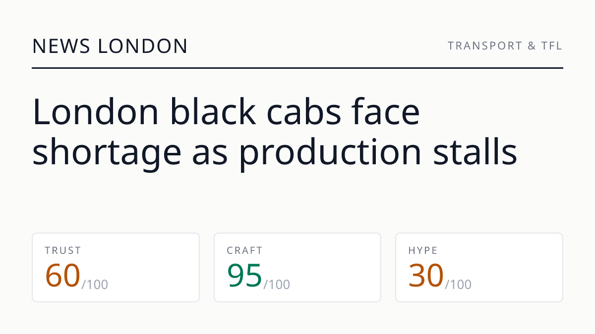 London black cabs face shortage as production stalls