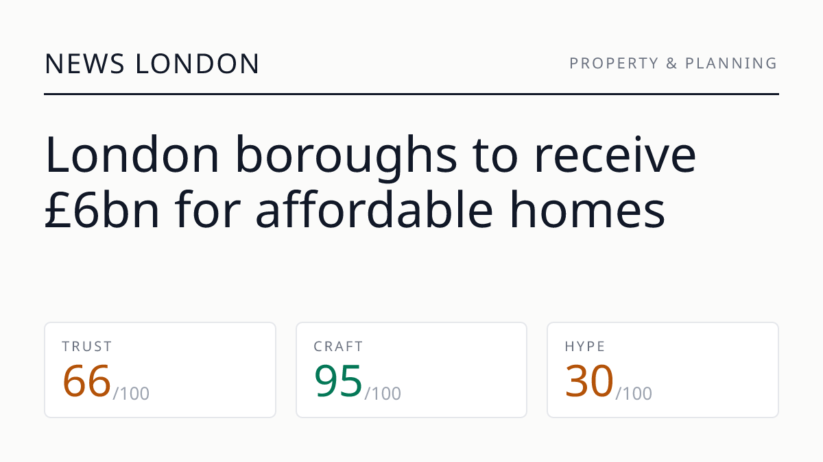 London boroughs to receive £6bn for affordable homes