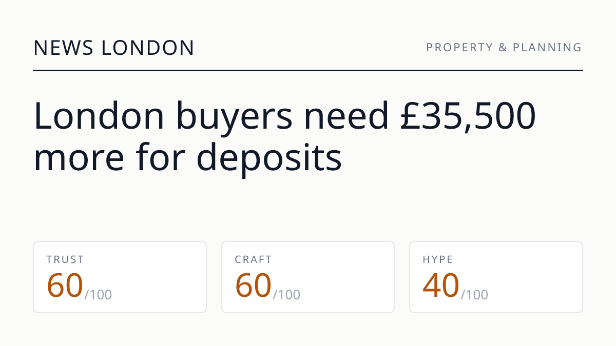 London buyers need £35,500 more for deposits