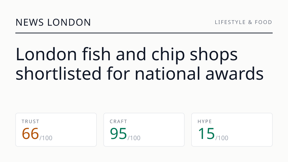 London fish and chip shops shortlisted for national awards