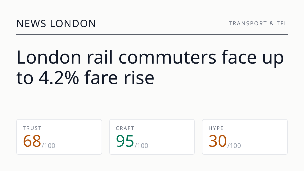 London rail commuters face up to 4.2% fare rise
