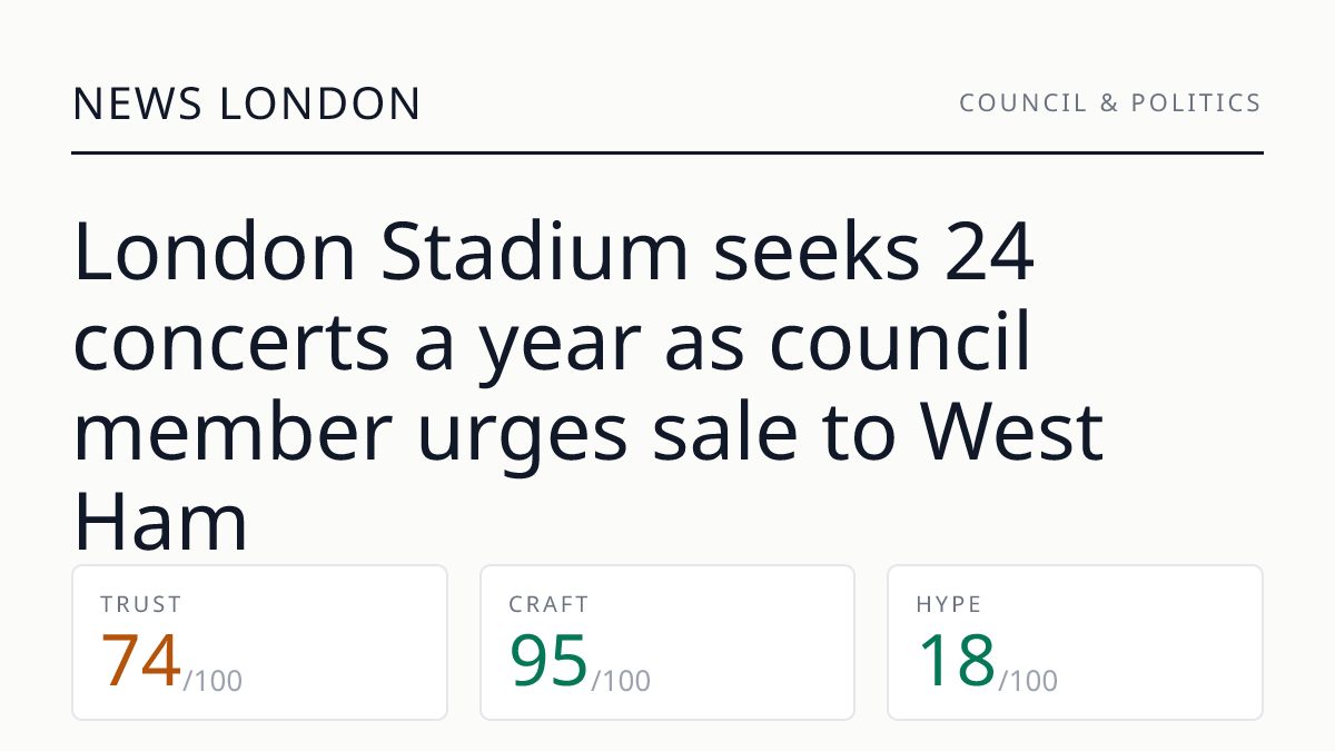 London Stadium seeks 24 concerts a year as council member urges sale to West Ham