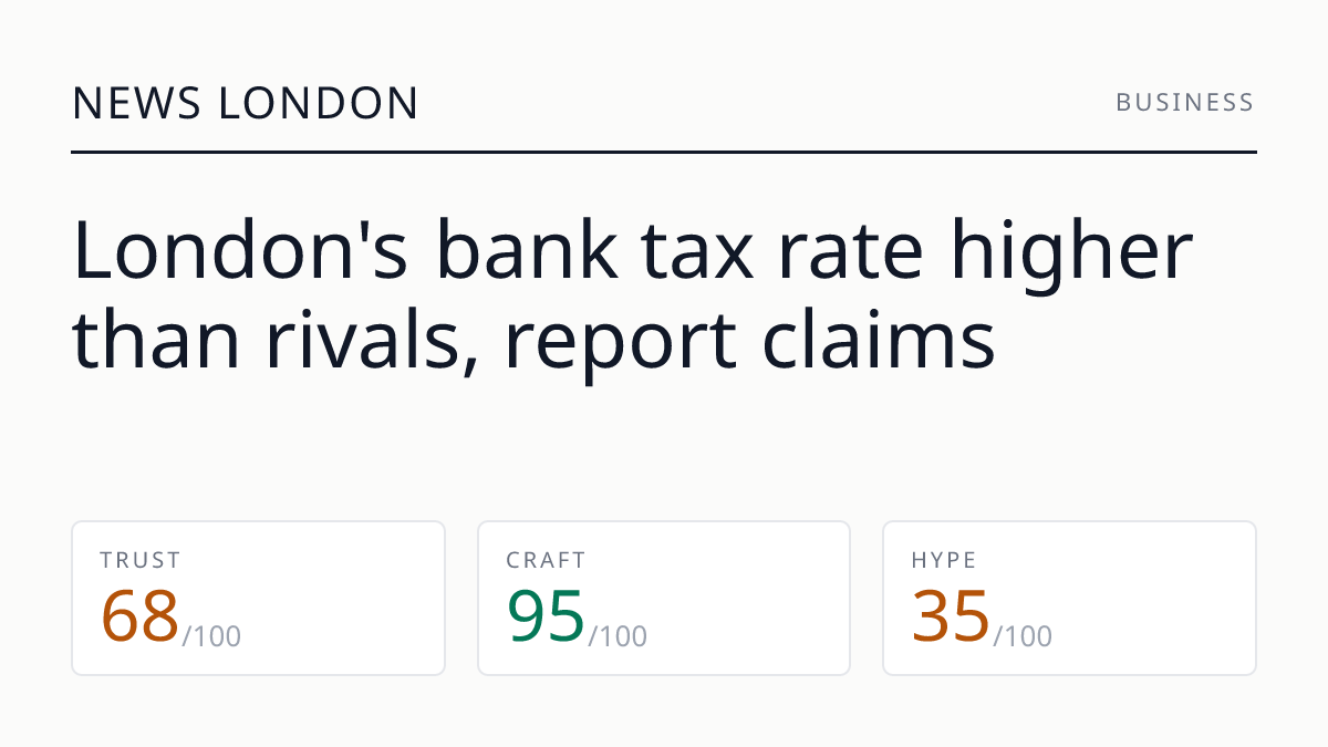 London's bank tax rate higher than rivals, report claims