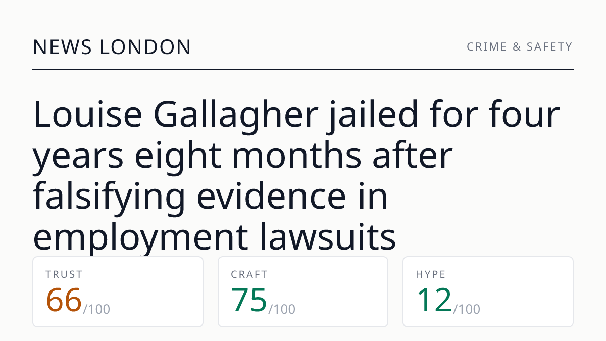 Louise Gallagher jailed for four years eight months after falsifying evidence in employment lawsuits