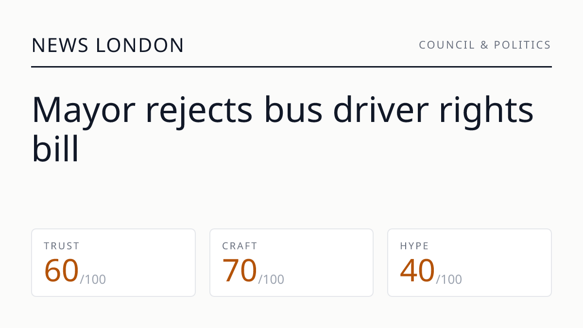 Mayor rejects bus driver rights bill
