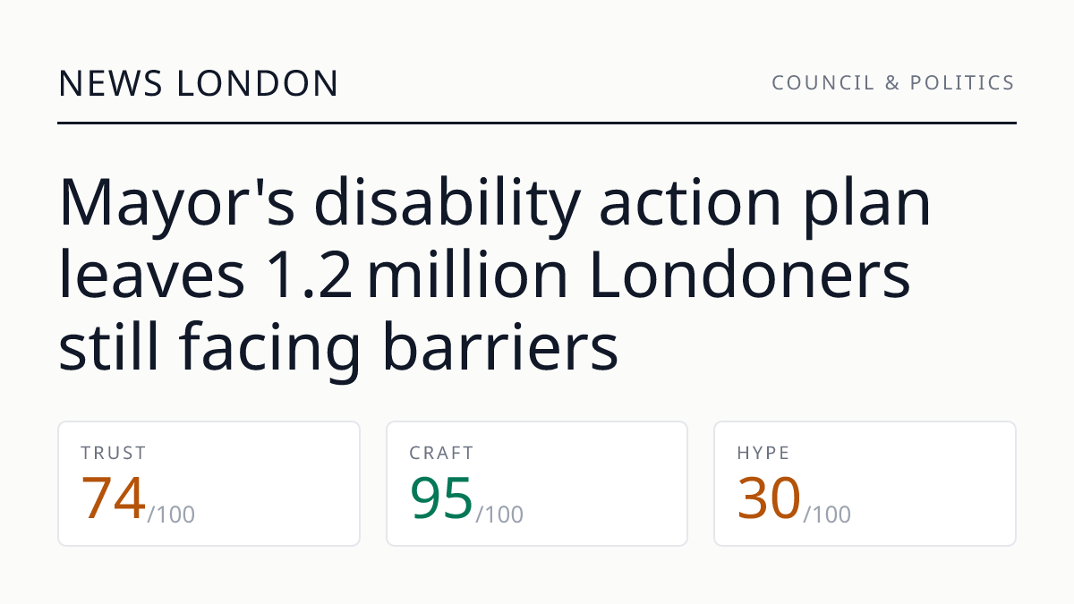 Mayor's disability action plan leaves 1.2 million Londoners still facing barriers