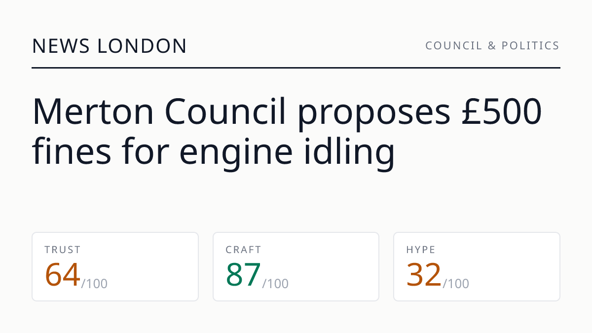 Merton Council proposes £500 fines for engine idling