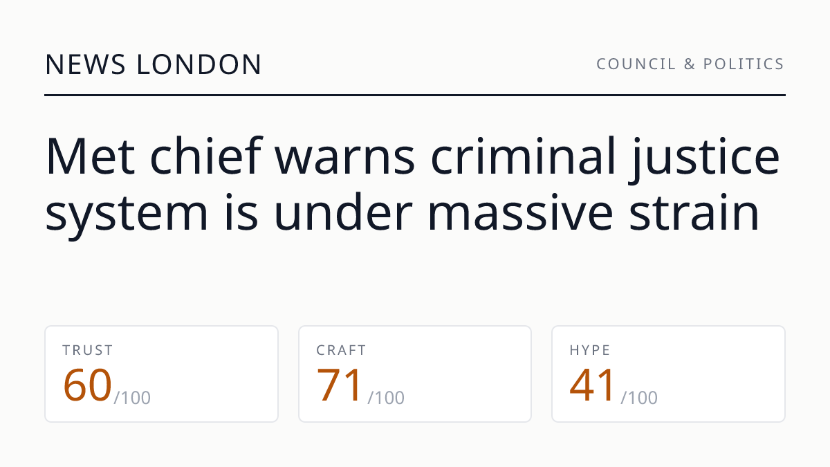 Met chief warns criminal justice system is under massive strain