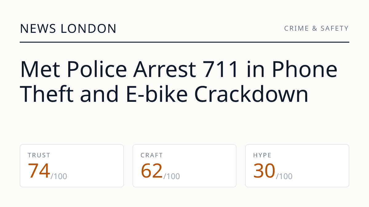 Met Police Arrest 711 in Phone Theft and E-bike Crackdown