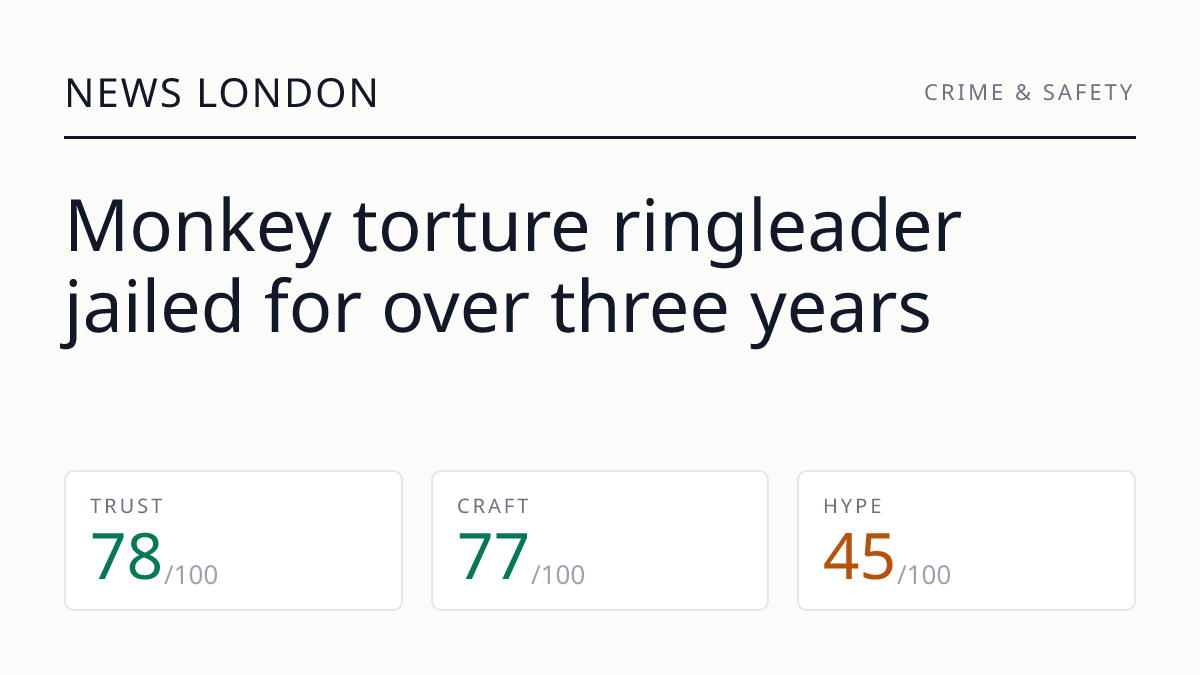 Monkey torture ringleader jailed for over three years