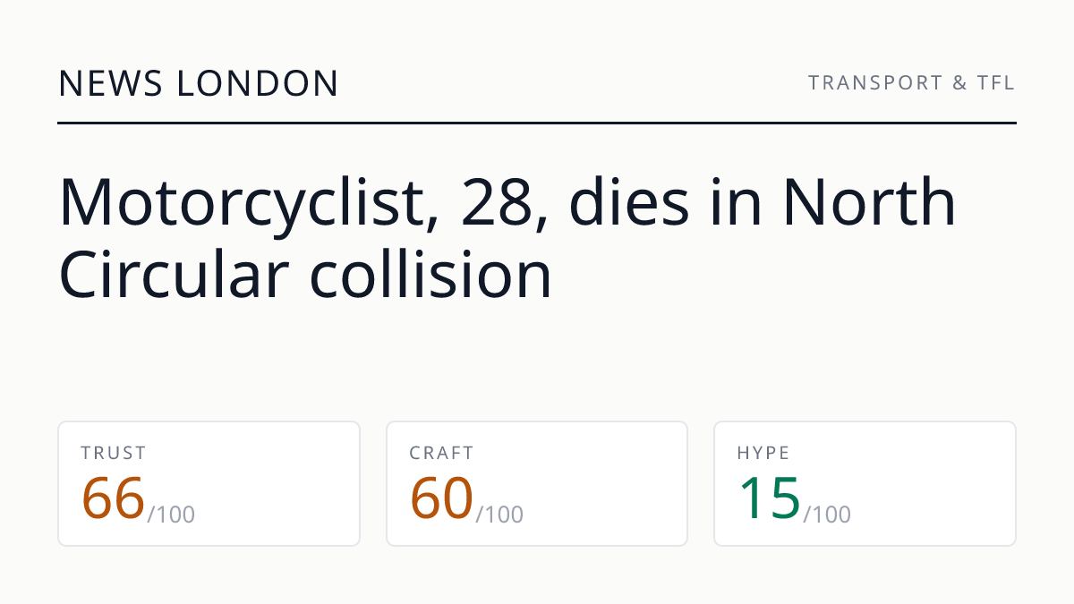 Motorcyclist, 28, dies in North Circular collision