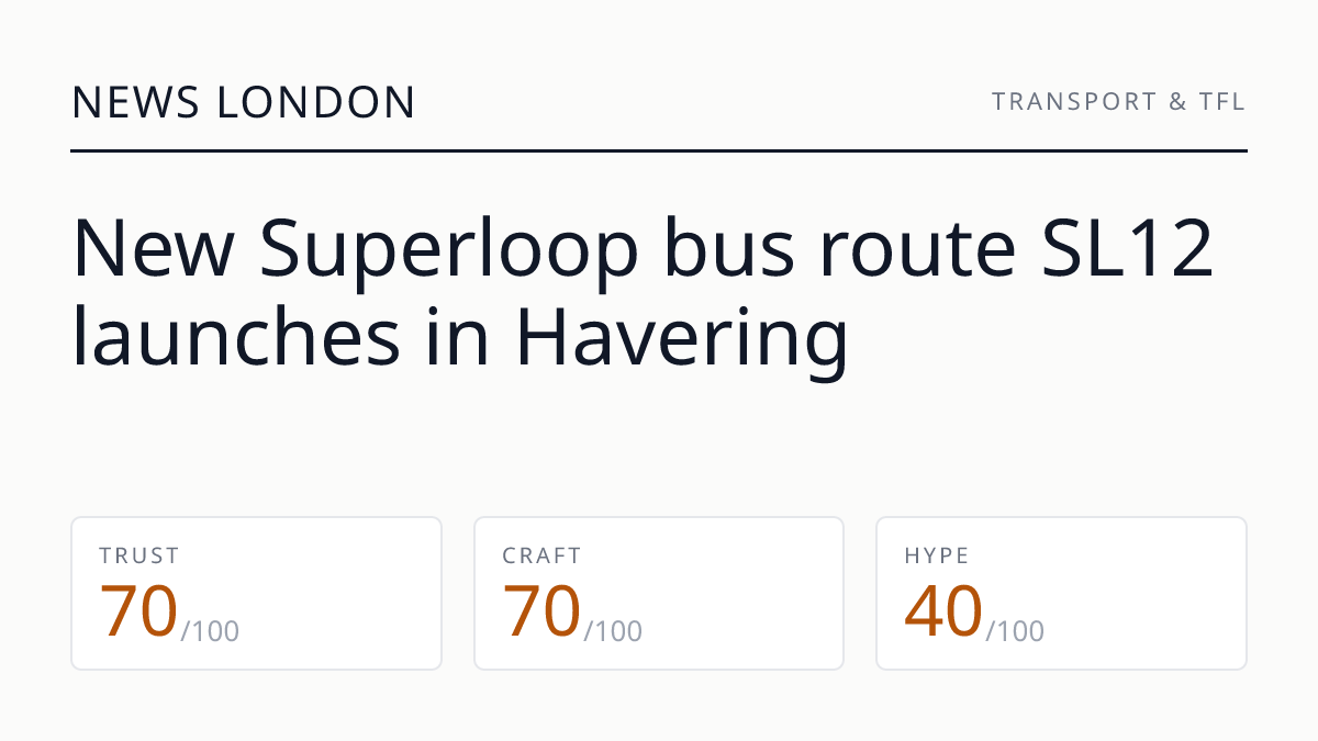 New Superloop bus route SL12 launches in Havering